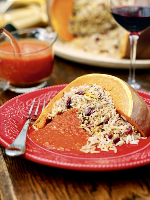 Roast Stuffed Pumpkin With Gingery Tomato Sauce | Nigella's Recipes | Nigella Lawson