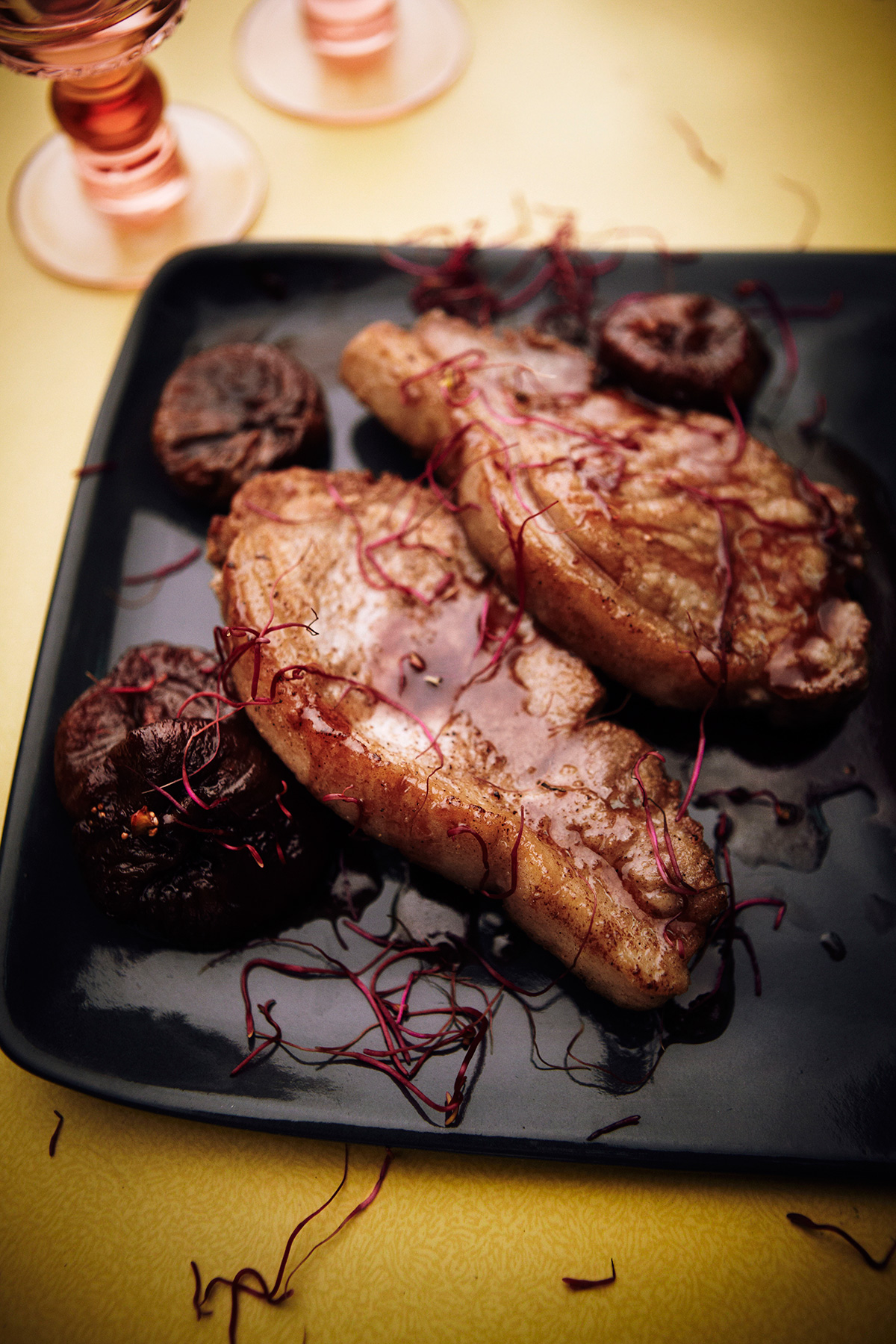 Pork Steaks With Port and Figs