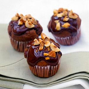 Chocolate Mini Muffins With Toasted Hazelnuts