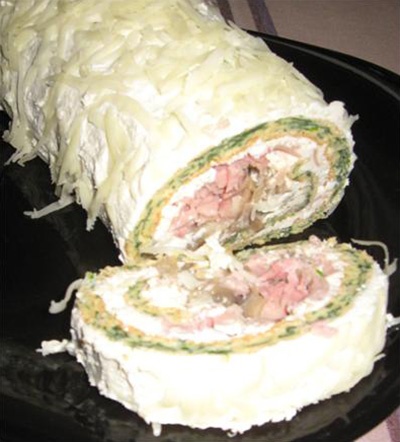 Ham, Cheese and Spinach Roll