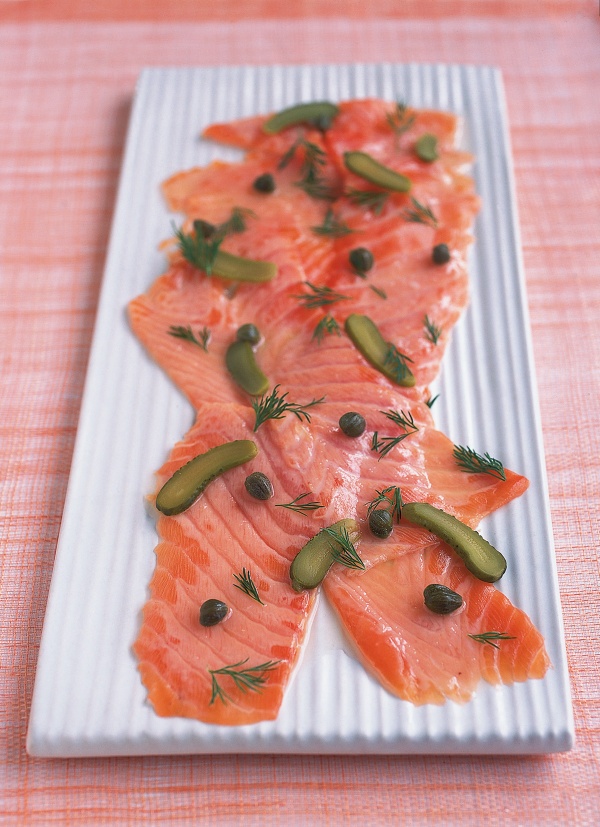 Marinated Salmon With Capers and Gherkins