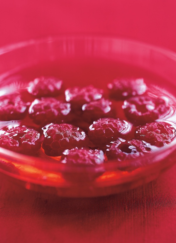 Slut Red Raspberries in Chardonnay Jelly