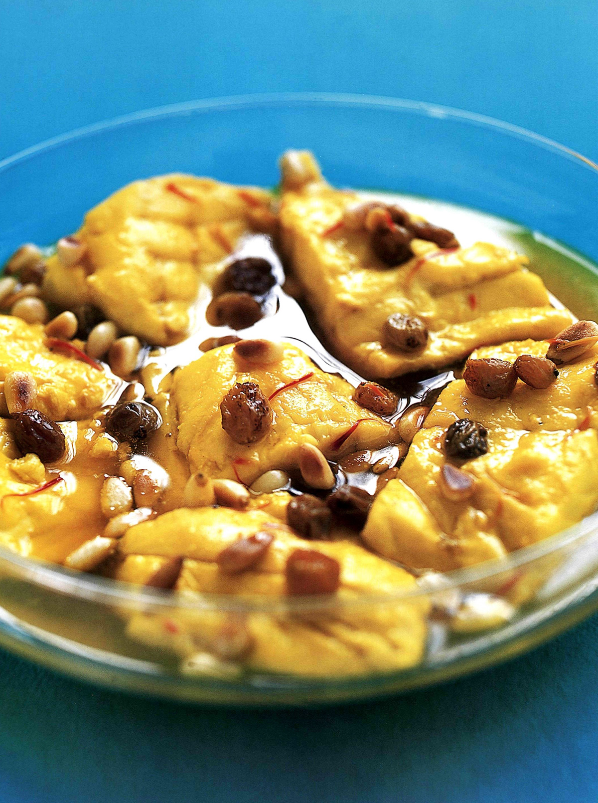 Sea Bass With Saffron, Sherry and Pinenuts | Nigella's Recipes | Nigella Lawson