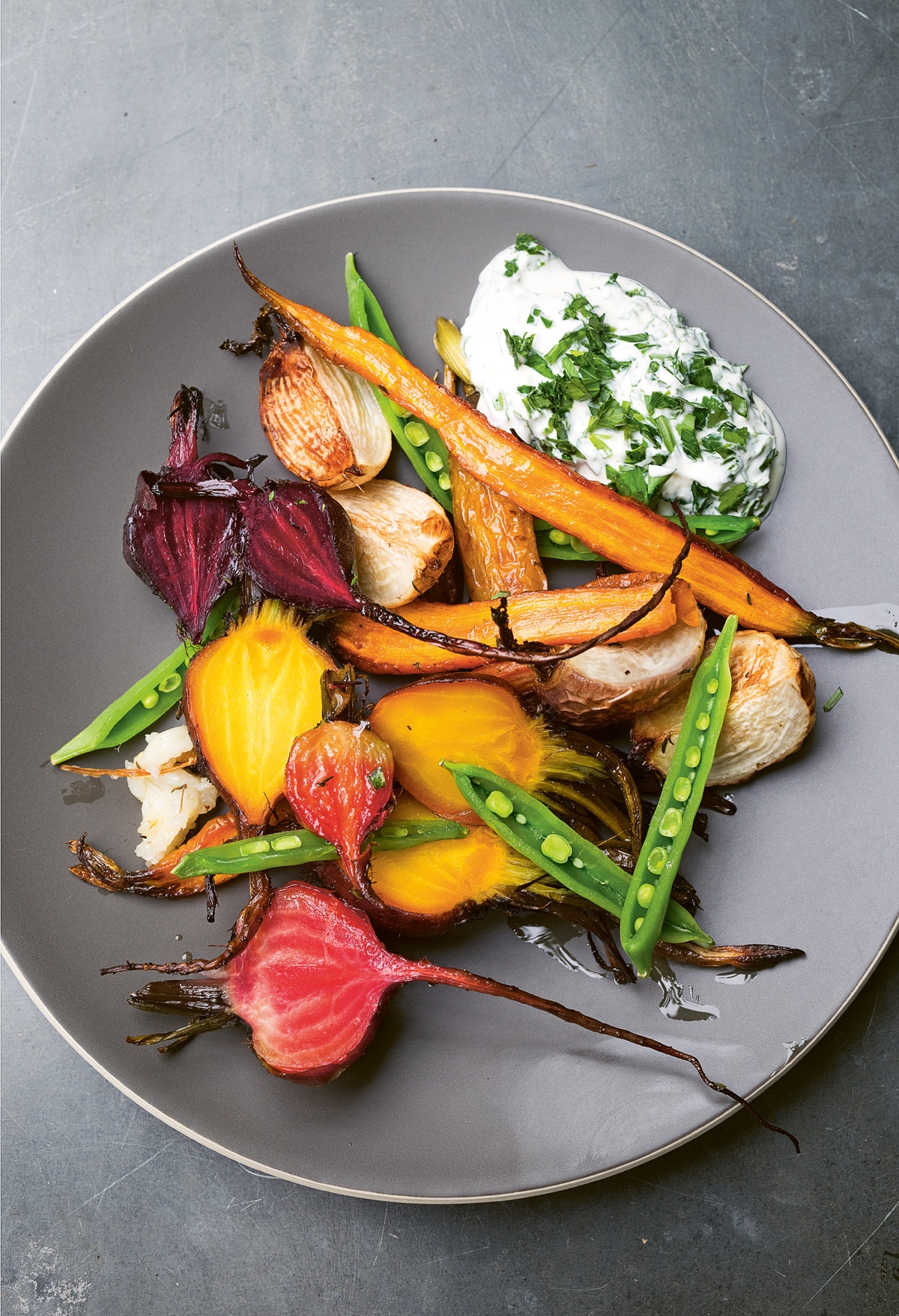 Image of Nigel Slater's Beetroot, Carrot, Sugar Snaps