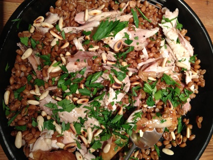 Chicken On Spelt With Parsley And Toasted Pinenuts