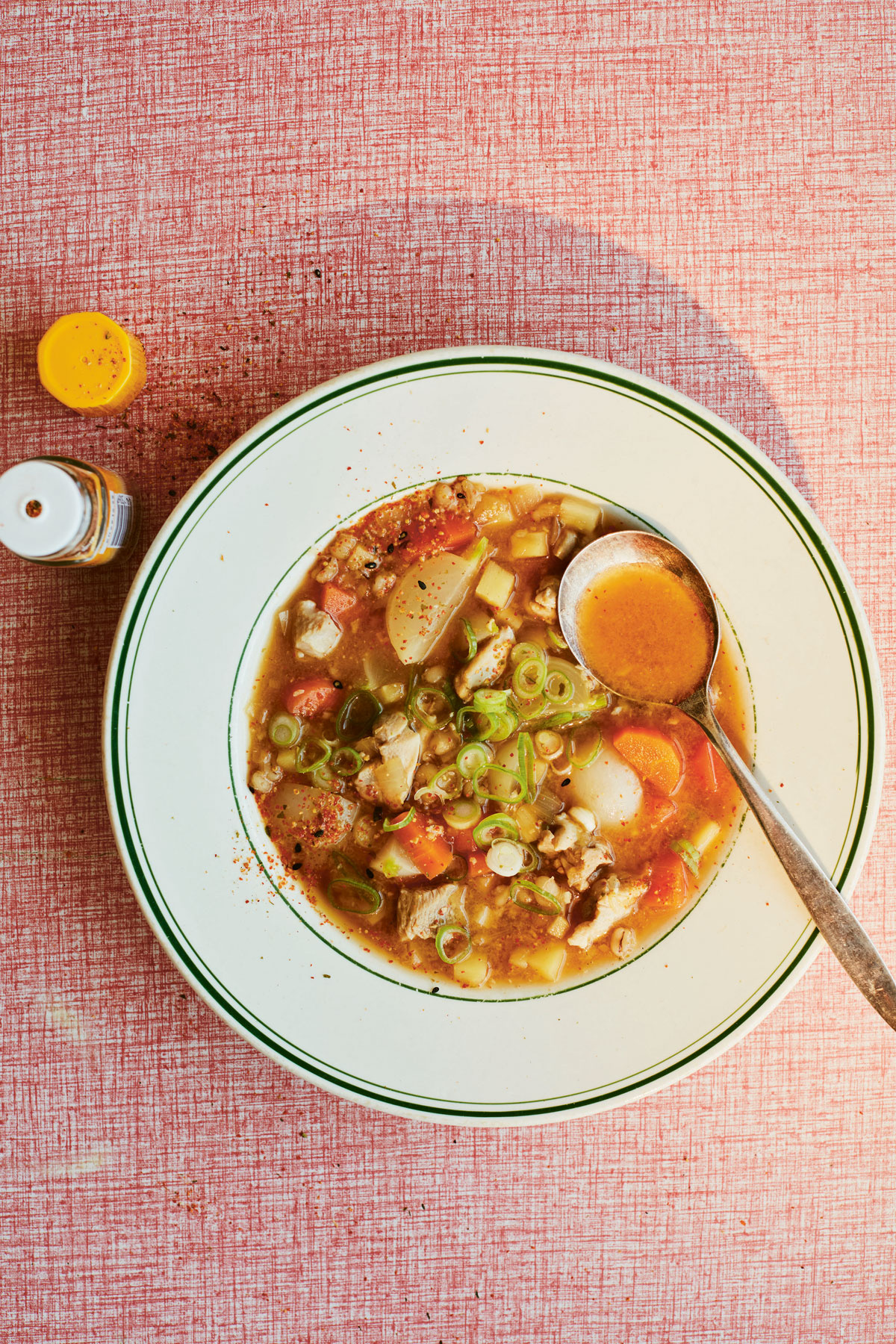 Image of Tim Anderson's Chicken, Root Vegetable and Pearl Barley Miso Soup