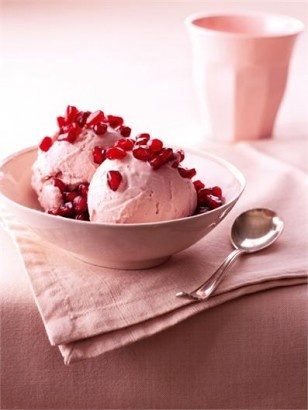 No-Churn Pomegranate Ice Cream