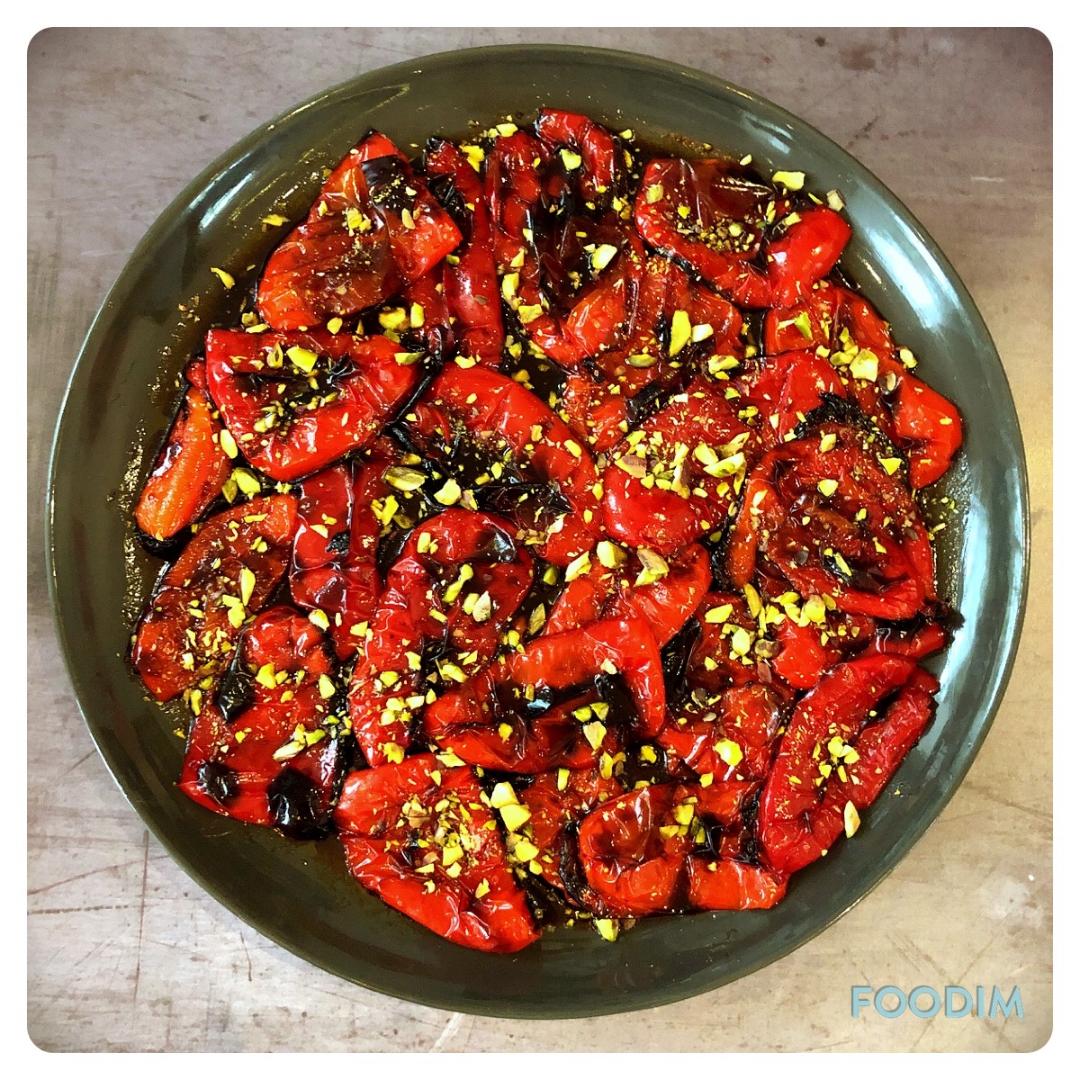 Image of Sabrina Ghayour's Roasted Peppers and Pomegranate Vinaigrette