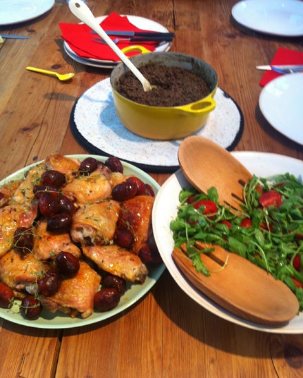 Lentils, Spanish chicken and Salad