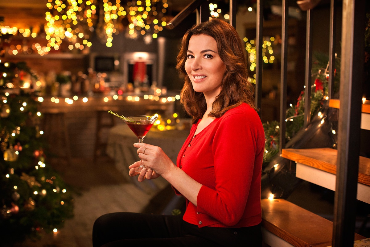 Portrait of Nigella with Christmas Martini