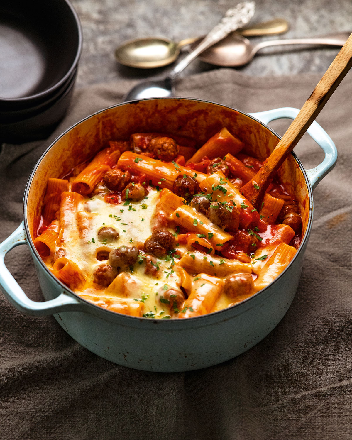 Image of Nagi Maehashi's One-Pot Sausage Meatball Pasta