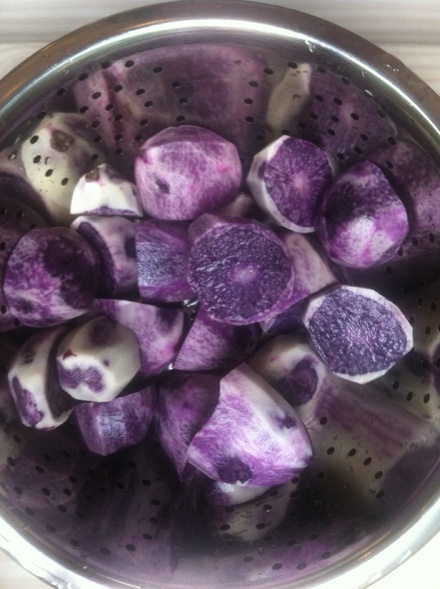 Peeled Salad Blue Potatoes