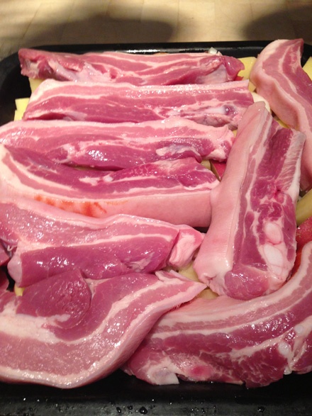 Pork Belly Slices Before