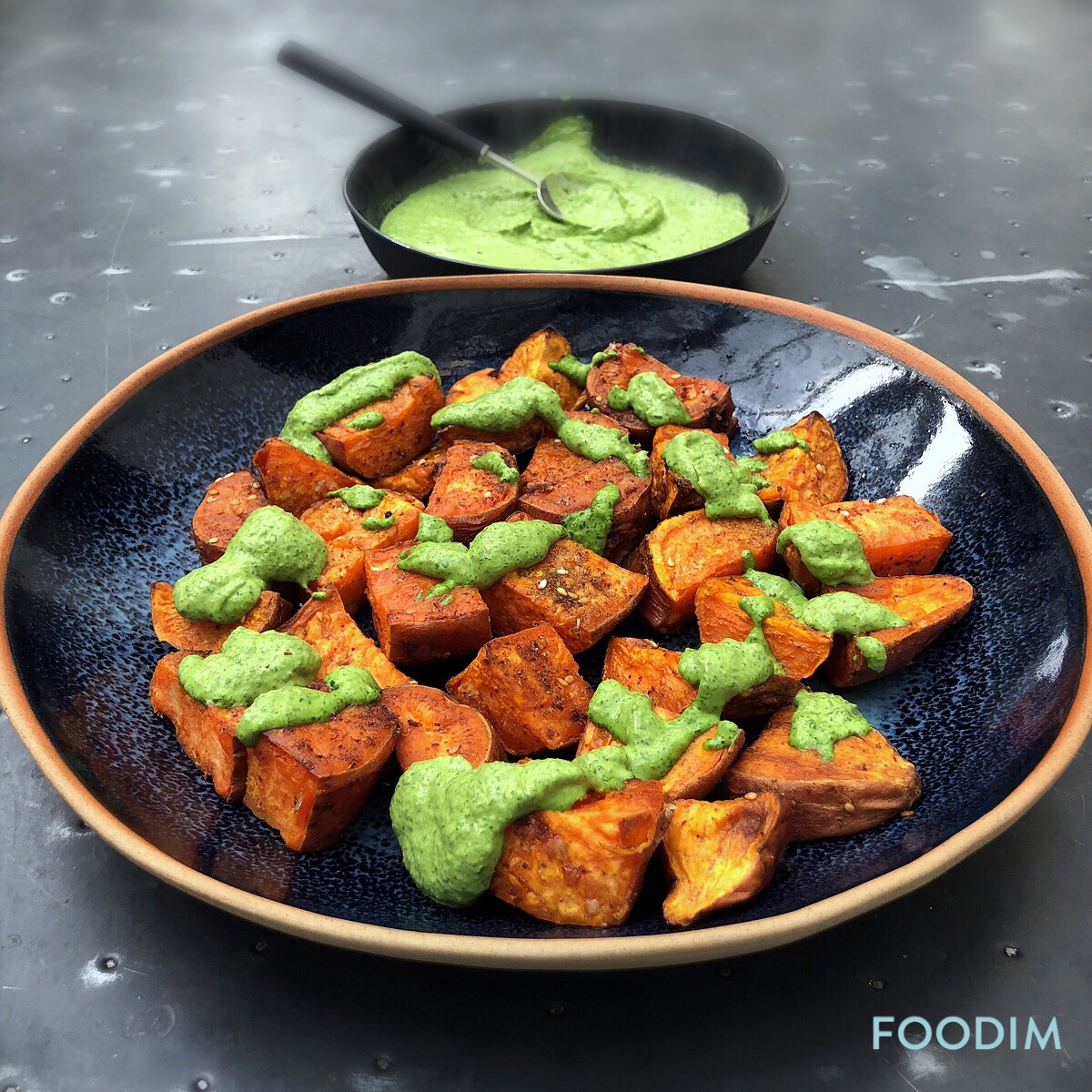 Image of Sweet Potatoes with Green Sauce