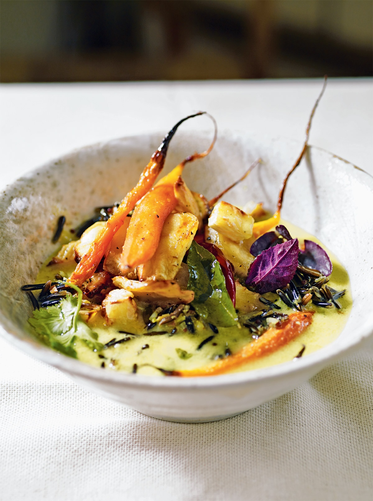 Image of Spiced Turmeric Broth with Roast Vegetables