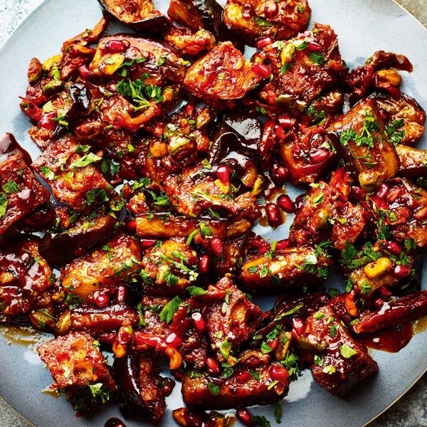 Image of Sabrina Ghayour's Pomegranate and Aubergine Salad