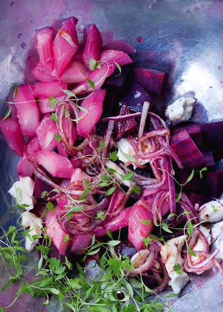 Image of Yotam Ottolenghi's Beetroot and Rhubarb Salad