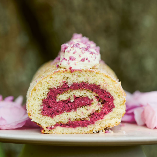 Image of Trine Hahnemann's Blackcurrant and Rose Roulade