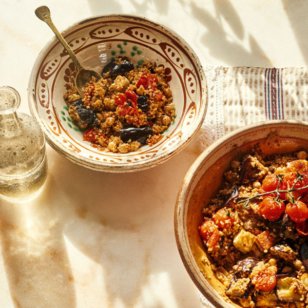 Image of Claudia Roden's Bulgur Pilaf with Chickpeas, Aubergines and Tomatoes