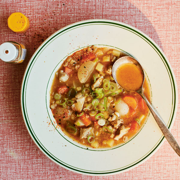 Image of Tim Anderson's Chicken, Root Vegetable and Pearl Barley Miso Soup