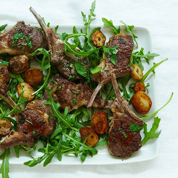 Image of Nigella's Lamb Cutlets with Mint, Chilli and Golden Potatoes