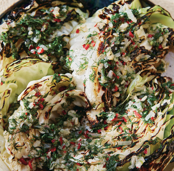 Image of Sarit Packer and Itamar Srulovich's Grilled Cabbage with Chilli Garlic Butter