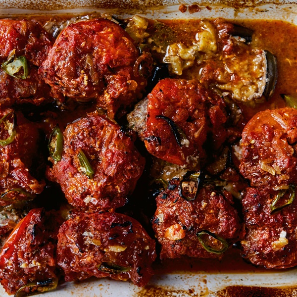 Image of Sami Tamimi and Tara Wigley's Baked Kofta with Aubergine and Tomato