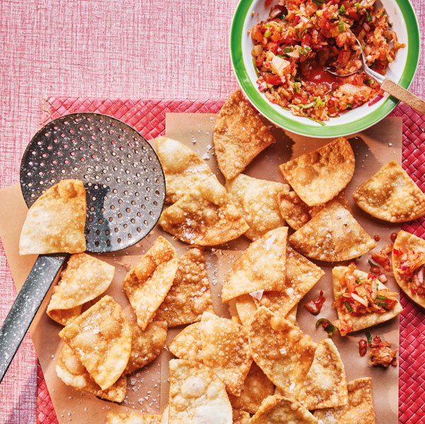 Image of Da-Hae West's Mandu Crisps and Kimchi Salsa