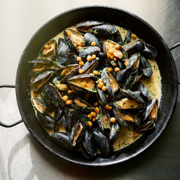 Image of Sam and Sam Clark's Mussels with Yogurt, Dill and Chickpeas