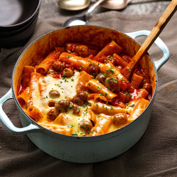 Image of Nagi Maehashi's One-Pot Sausage Meatball Pasta