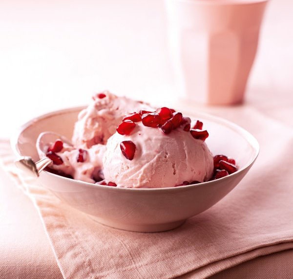No-Churn Pomegranate Ice Cream