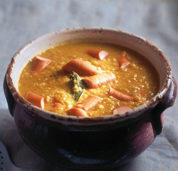 Image of Nigella's Yellow Split Pea and Frankfurter Soup