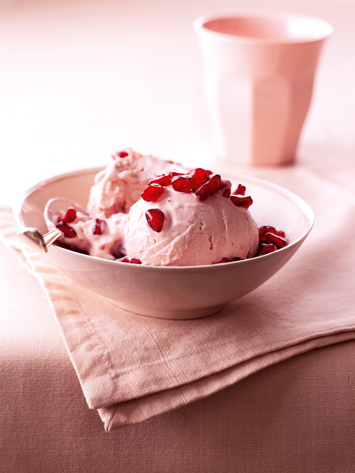 No-Churn Pomegranate Ice Cream