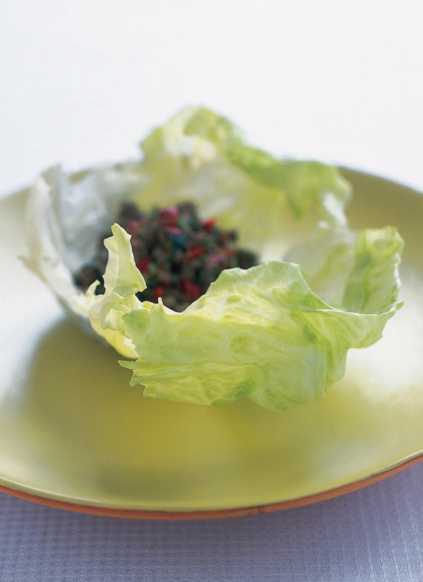 Thai Crumbled Beef in Lettuce Wraps