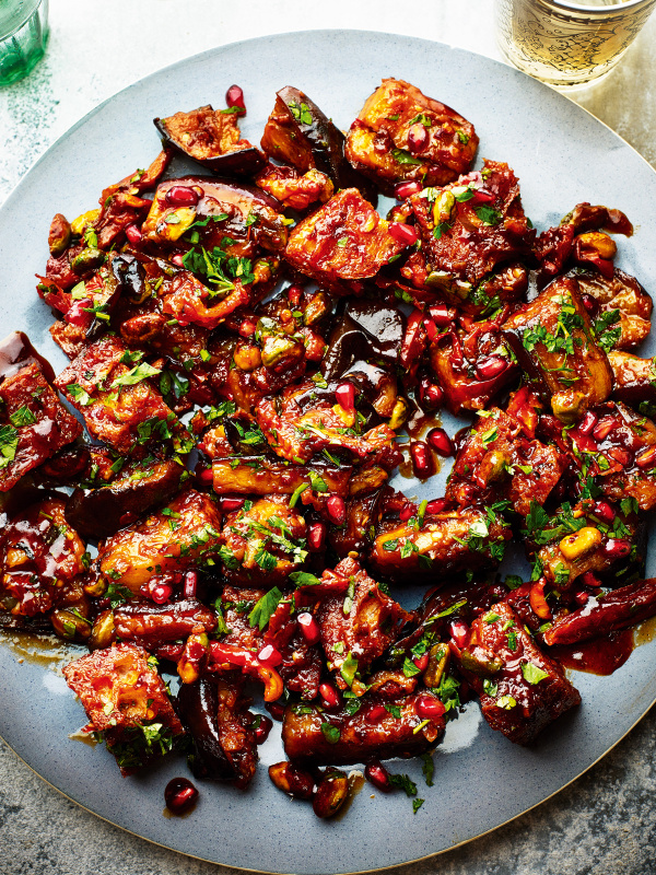 Image of Sabrina Ghayour's Pomegranate and Aubergine Salad