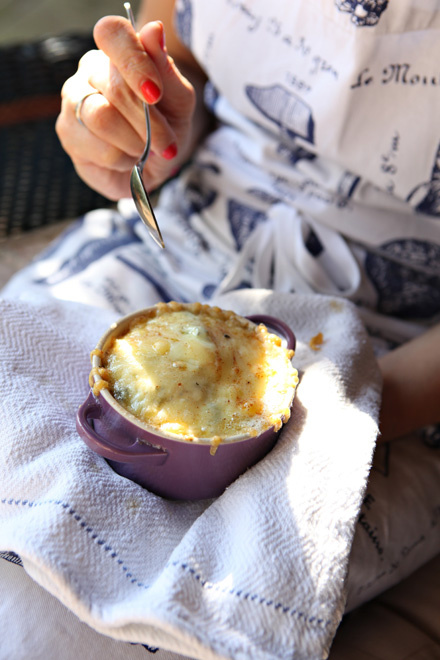 Image of Blanche Vaughan's Baked Eggs with Spinach and Blue Cheese