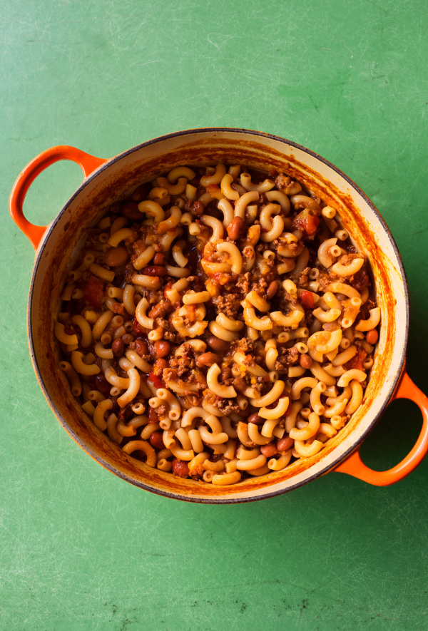 Image of Nigella's Beef and Beans with Pasta