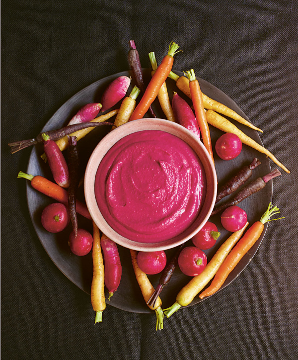 beet and chick pea dip