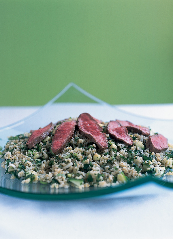 Bulgar Wheat Salad With Pink-Seared Lamb