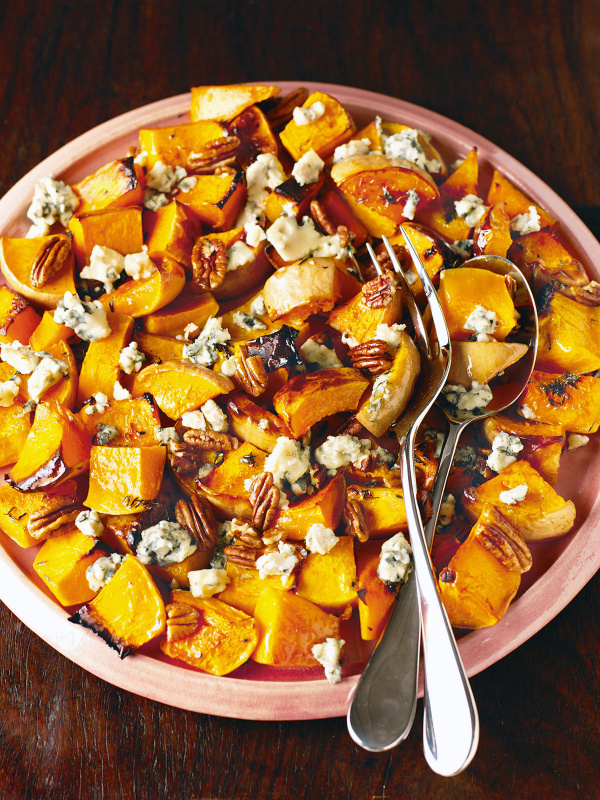 Butternut Squash With Pecans and Blue Cheese