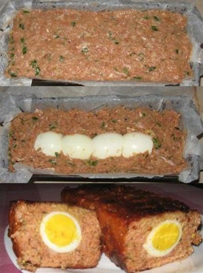 Chickenloaf Stuffed With Eggs
