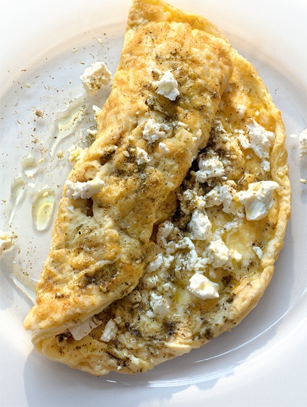 Image of Tony Kitous and Dan Lepard's Feta and Zaatar Omelette