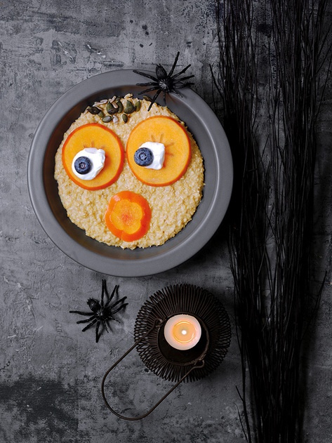 Scary Persimon and Blueberry Porridge