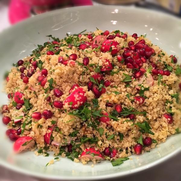 Image of Nigella's Quinoa Salad with Walnuts, Radishes and Pomegranate Seeds