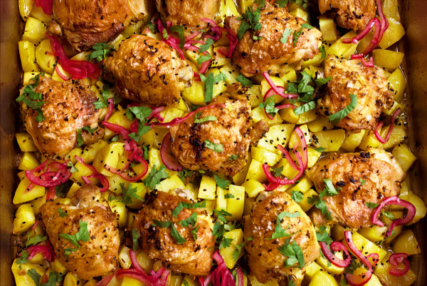 Image of Nigella's Indian-Spiced Chicken Traybake