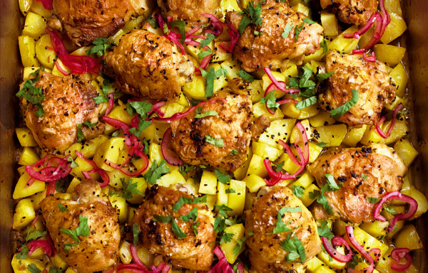 Image of Nigella's Indian-Spiced Chicken Traybake