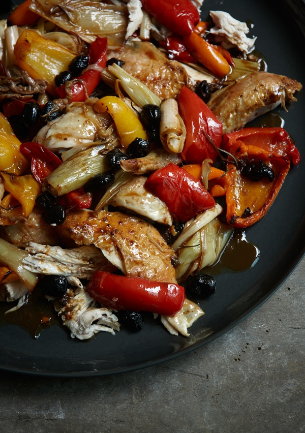Italian Roast Chicken With Peppers and Olives
