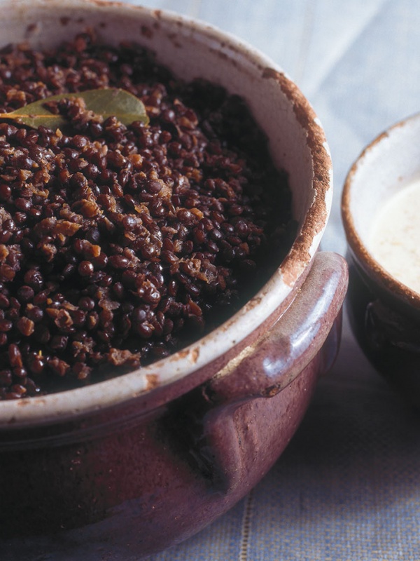 Lentils Braised in Red Wine