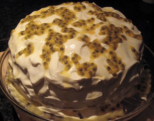 Mango and Passionfruit Cake With Quark Frosting