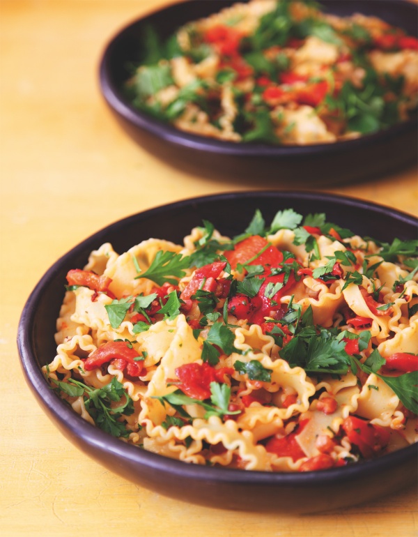 Image of Nigella's Pasta with Pancetta, Parsley and Peppers